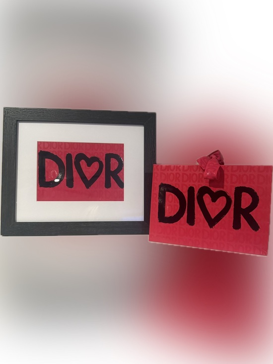Dior Other - Dior Pink and Black Logo Gift Bag Print - Dior Art - Dior Gifts